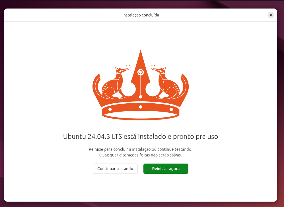 fim da instalacao